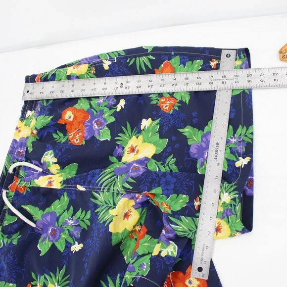 Polo Ralph Lauren Board Shorts Men's 2XLT Hawaiian Floral Lined Elastic Waist - Picture 7 of 9
